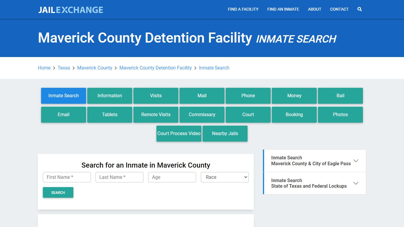 Maverick County Detention Facility Inmate Search - Jail Exchange