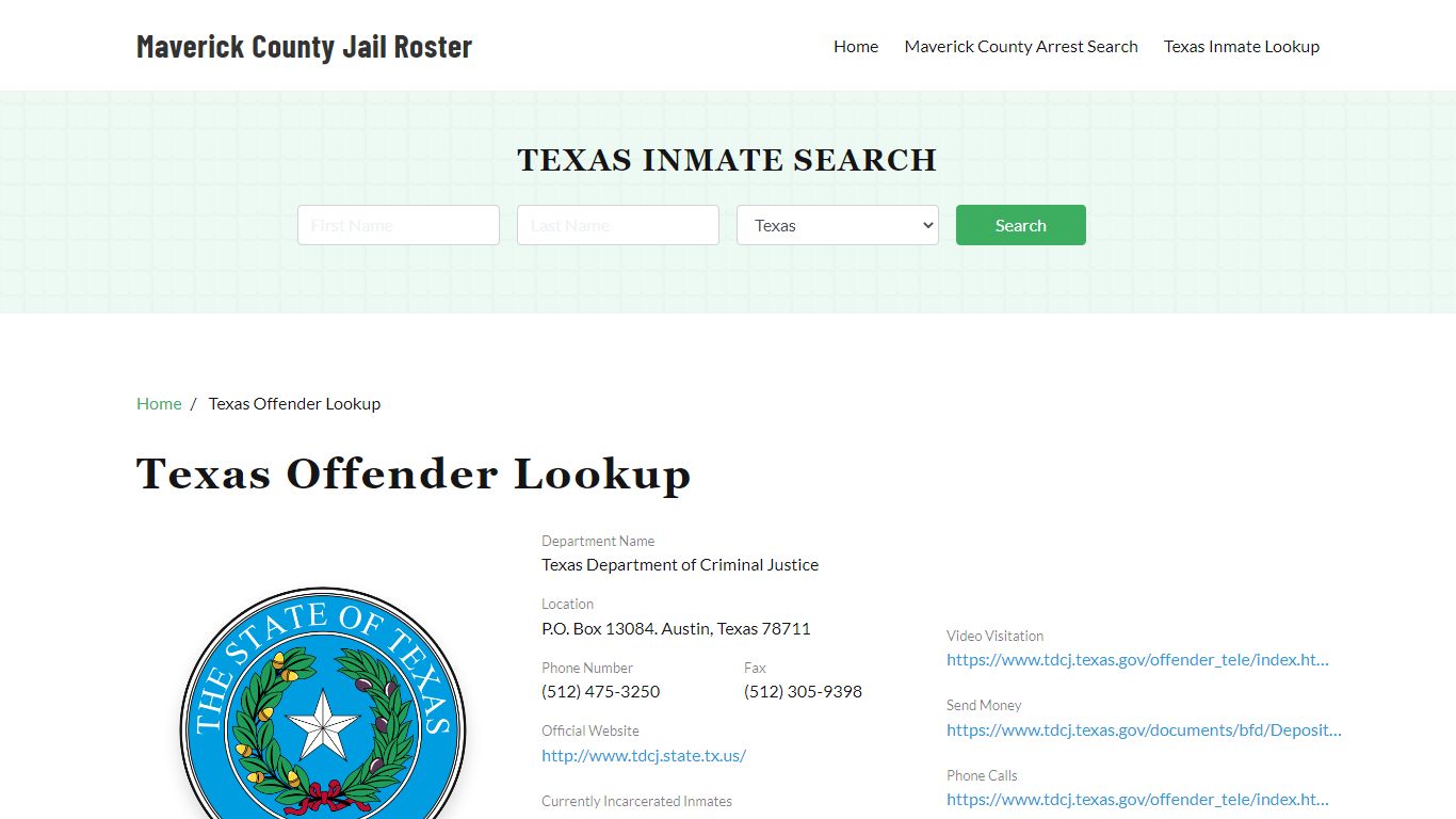 Texas Inmate Search, Jail Rosters - Maverick County Jail