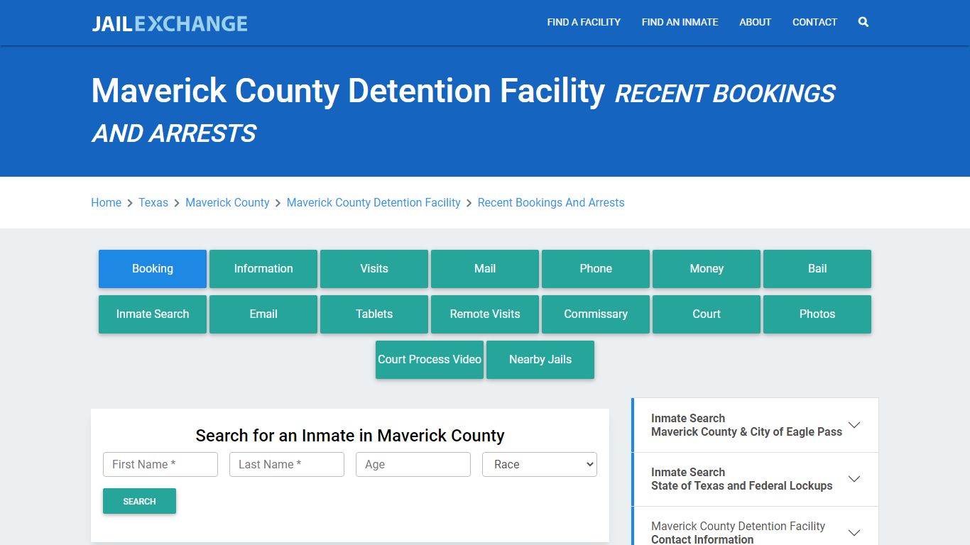 Maverick County Detention Facility Recent Bookings And Arrests